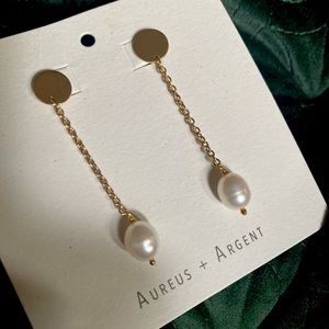 Pearl & Gold Drop Earrings
